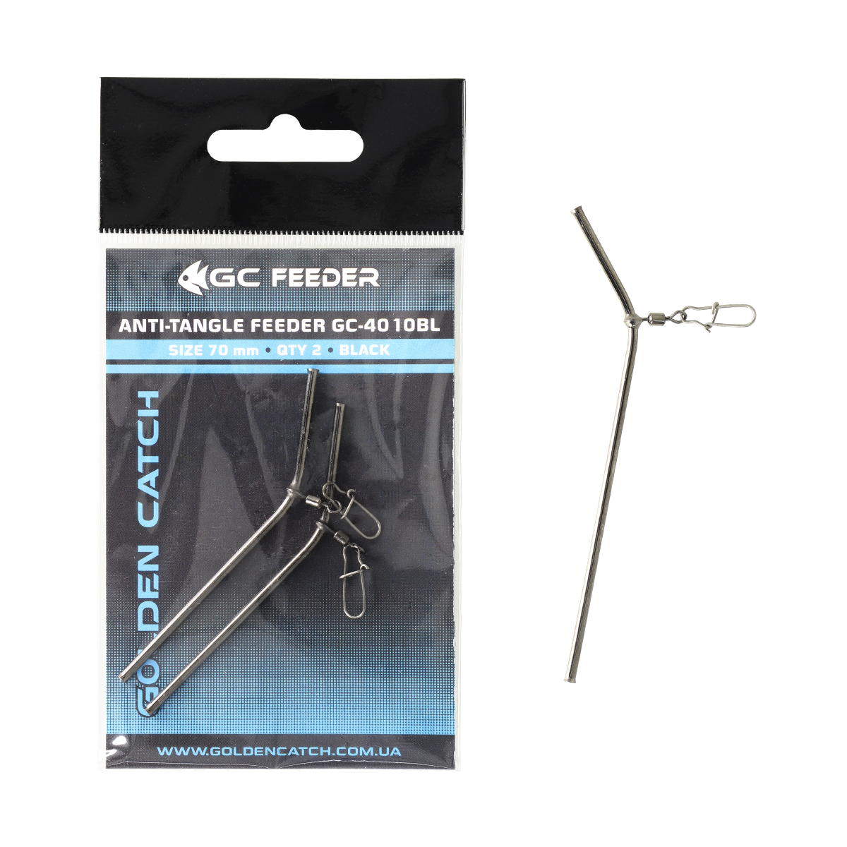 Golden Catch Anti Tangle Feeder 4010BL 70mm Black(2pcs)