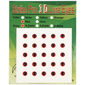 Очі Strike Pro для приманок 3D 4мм Red (25шт)