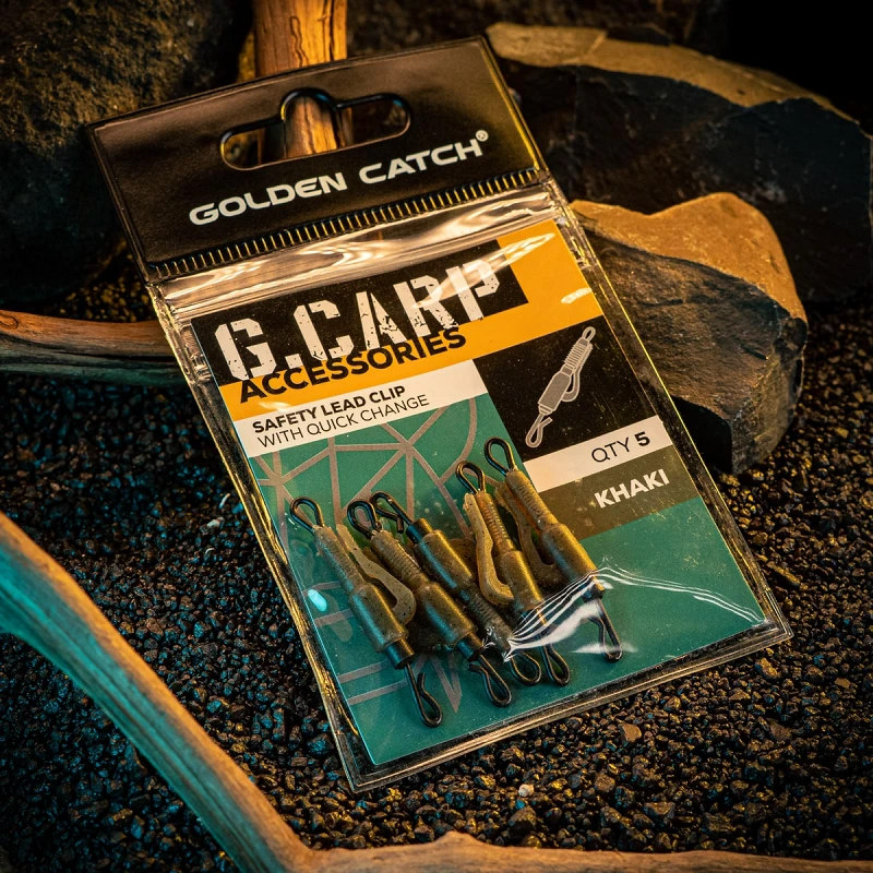 Клипса GC G.Carp Safety Lead Clip With Quick Change (5шт) Khaki - Фото №1