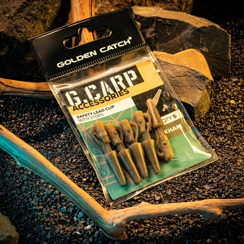 Клипса GC G.Carp Safety Lead Clip With Stops (5шт) Khaki - Фото №2