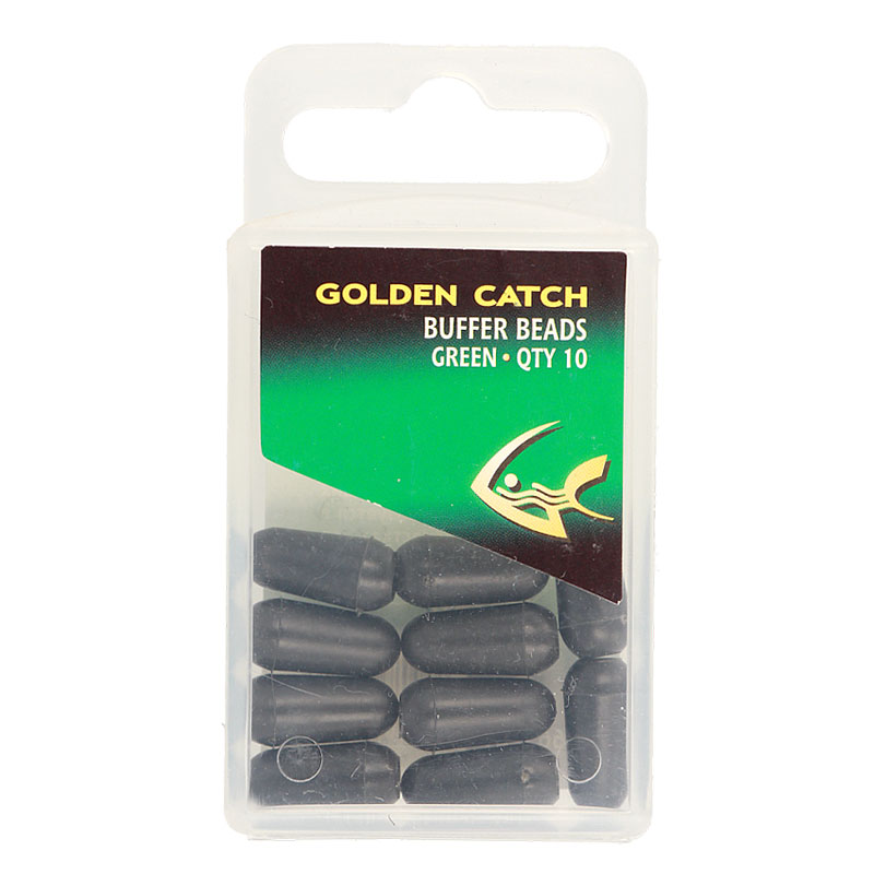 Golden Catch Buffer Rubber Beads Green (10pcs)