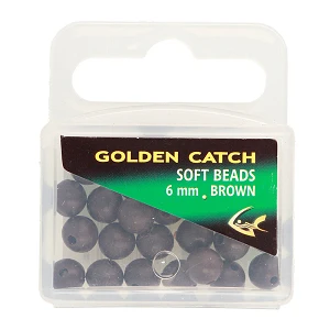 Бусина GC резиновая круглая Soft Beads 6мм Brown (25шт)