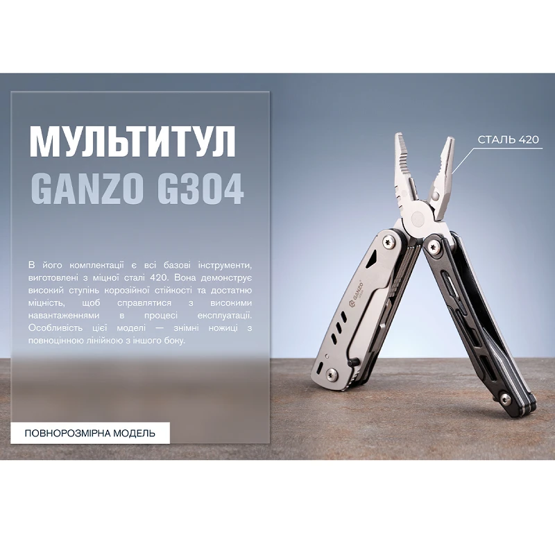 Мультитул Multi Tool Ganzo G304 - Фото №9