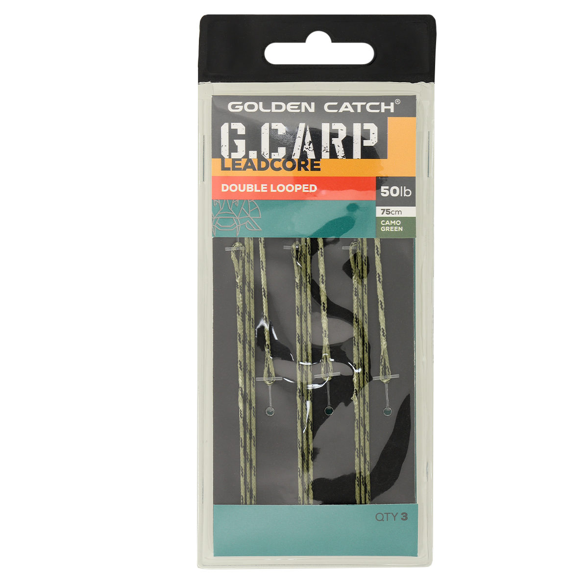 Оснащення коропове GC G.Carp Double Looped Leadcore 75см 50lb (3шт