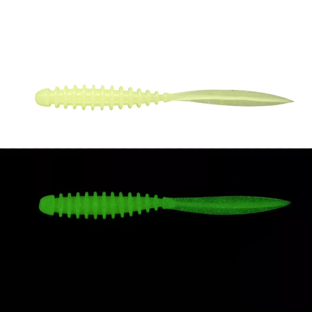 Силікон Jackall Peke Ring 2.5" (8шт) Glow Chart Silver Flake