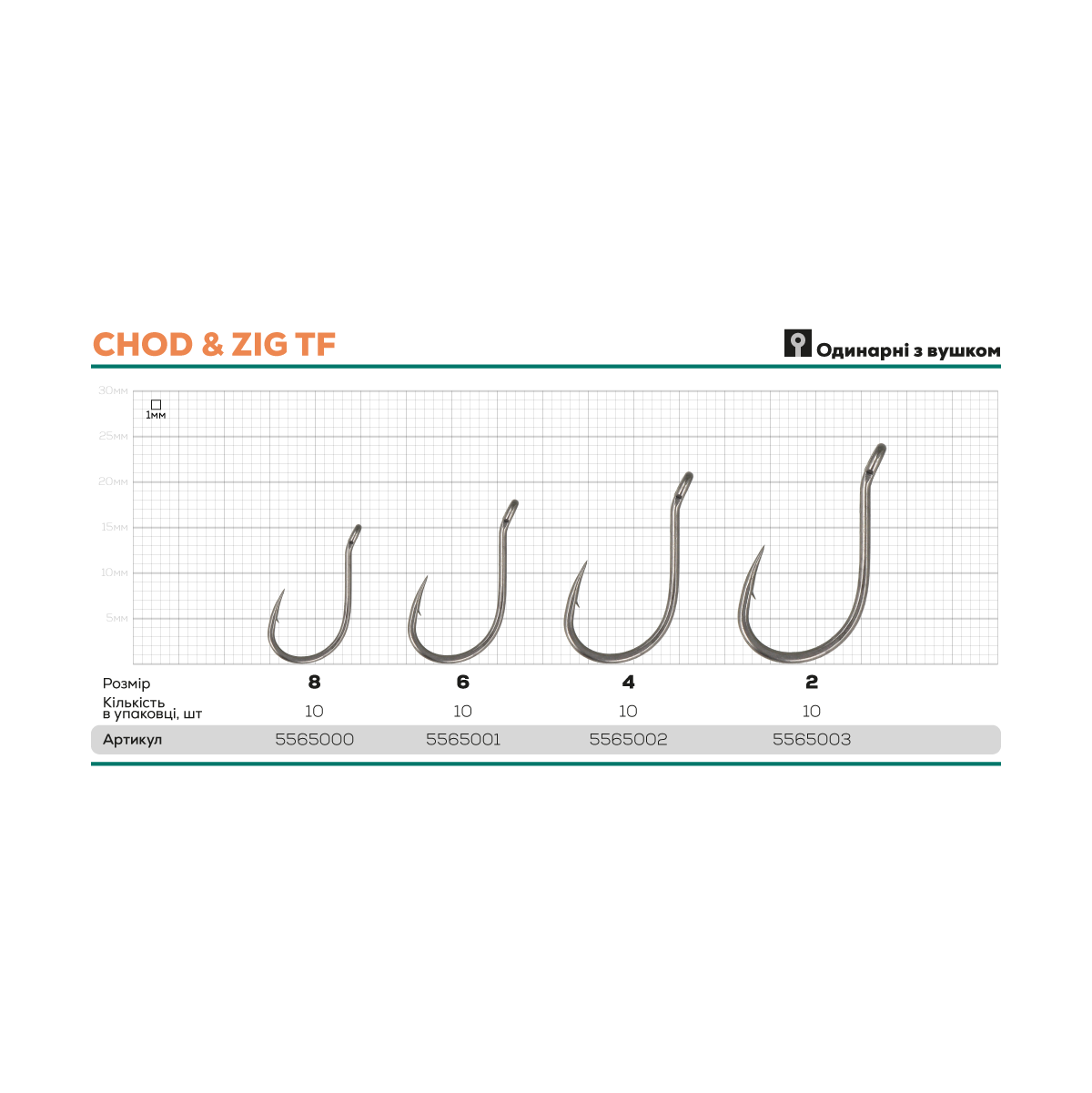 Крючок GC G.Carp Chod & Zig TF - Фото №1