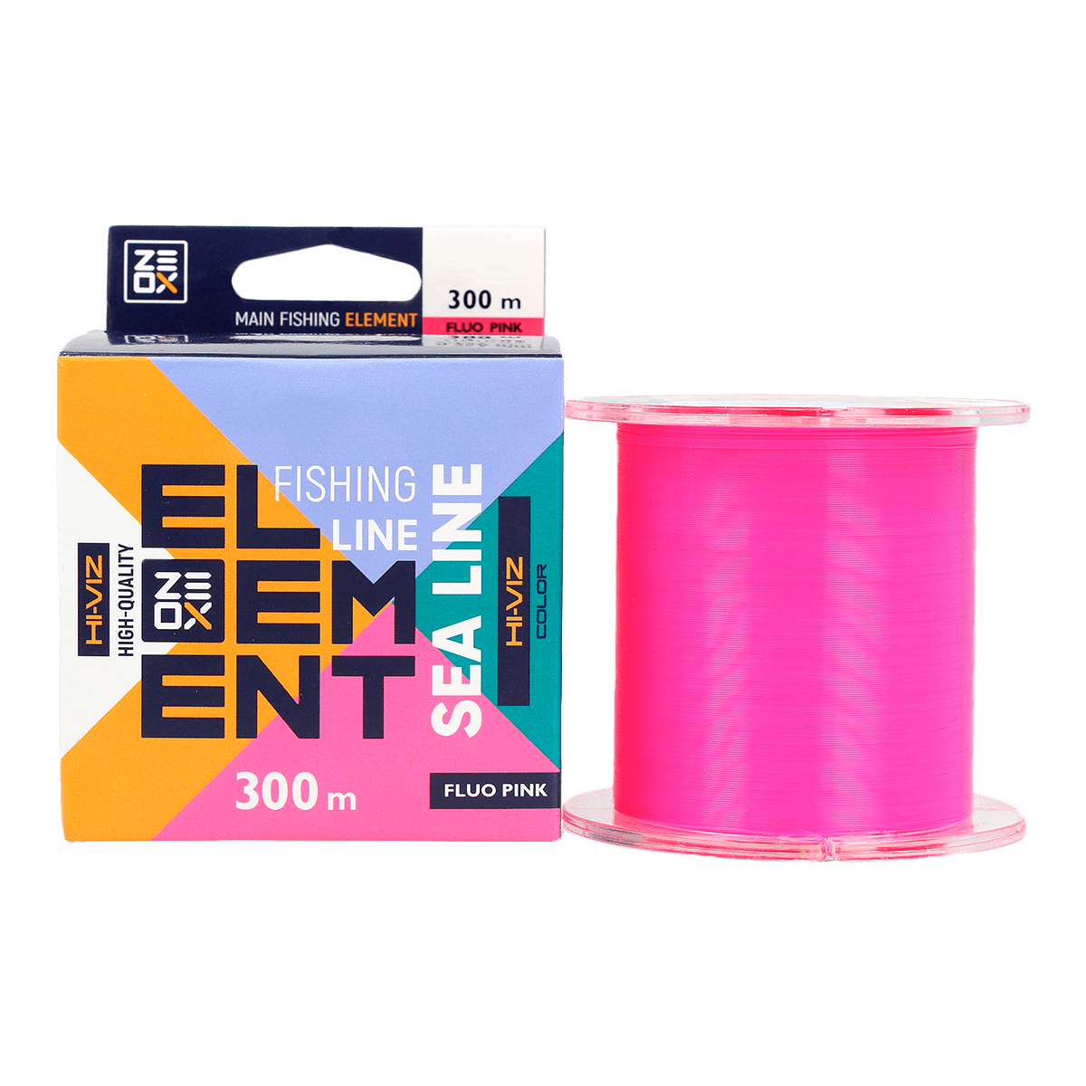 ZEOX Nylon Line Hi-Viz Element Sea 300m Fluo Pink 0.285mm
