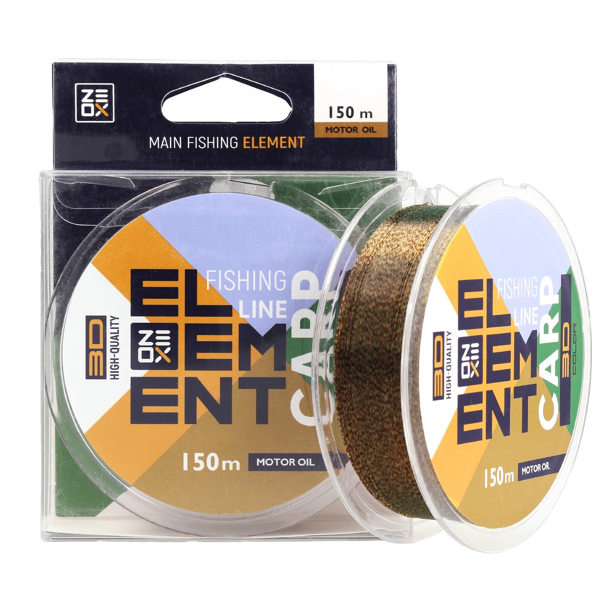 ZEOX Nylon Line 3D Element Carp 150m Motor Oil 0.309mm
