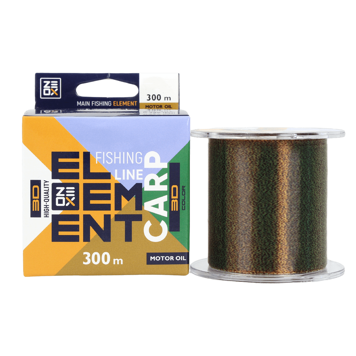 ZEOX Nylon Line 3D Element Carp 300m Motor Oil 0.256mm
