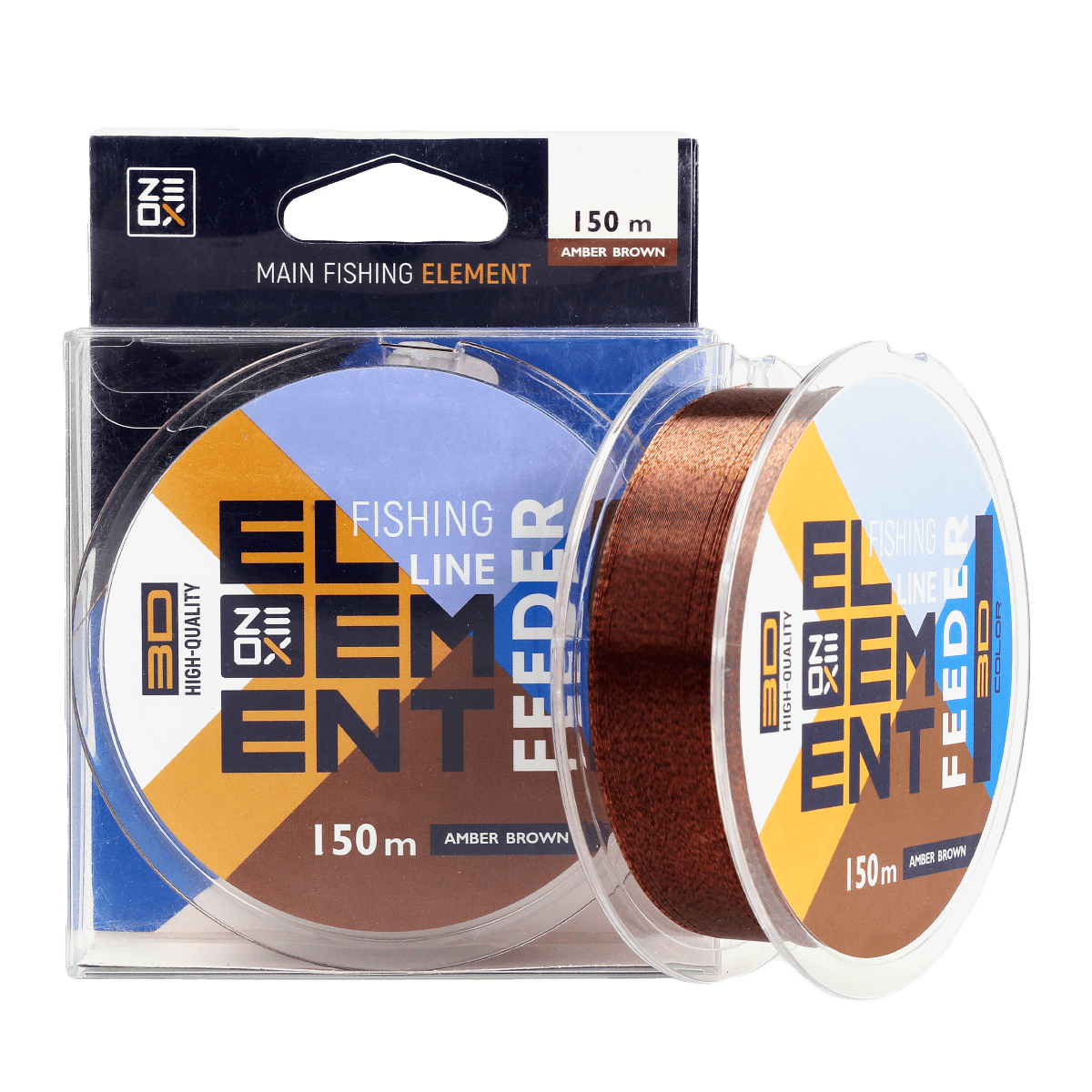 ZEOX Nylon Line 3D Element Feeder 150m Amber Brown 0.235mm