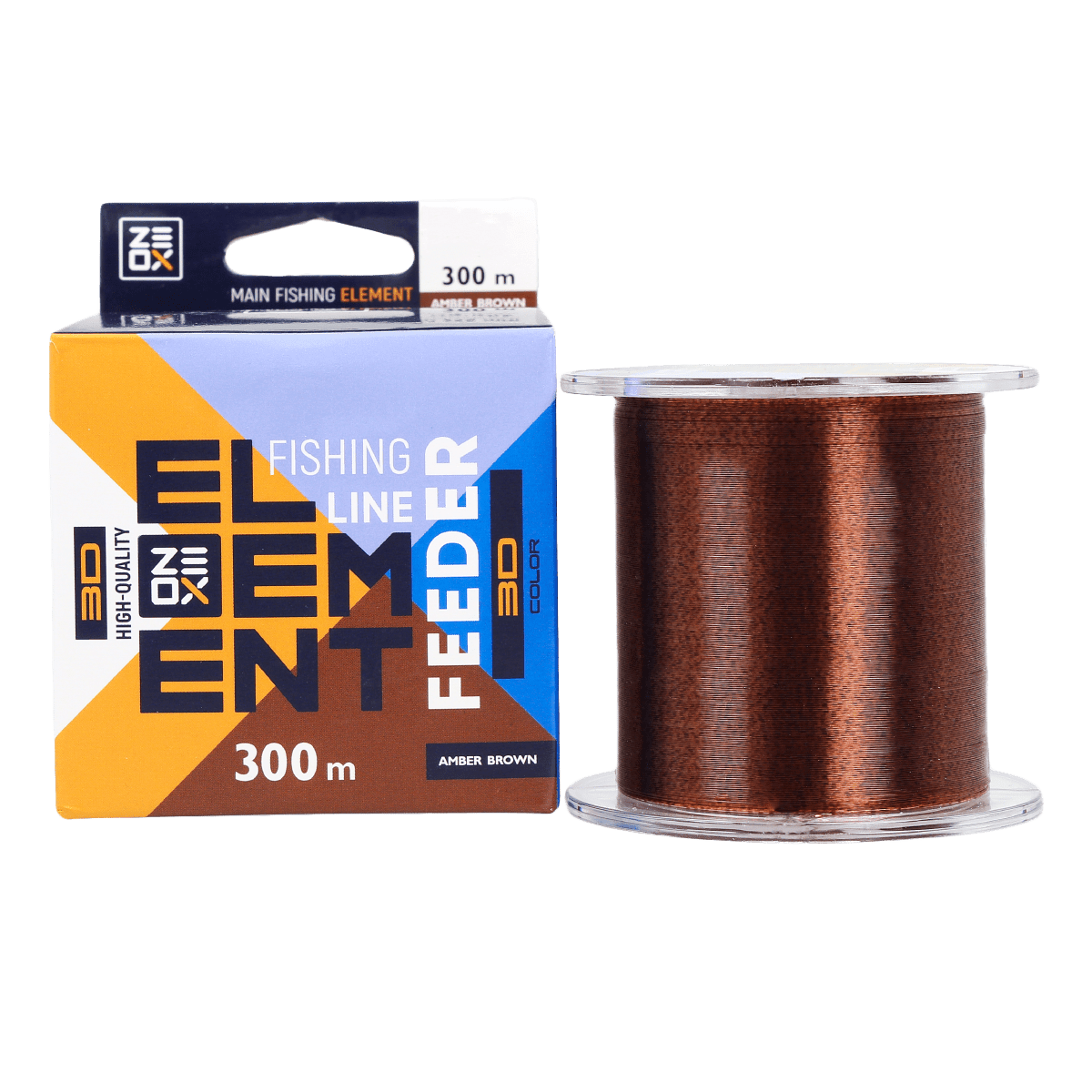 ZEOX Nylon Line 3D Element Feeder 300m Amber Brown 0.256mm