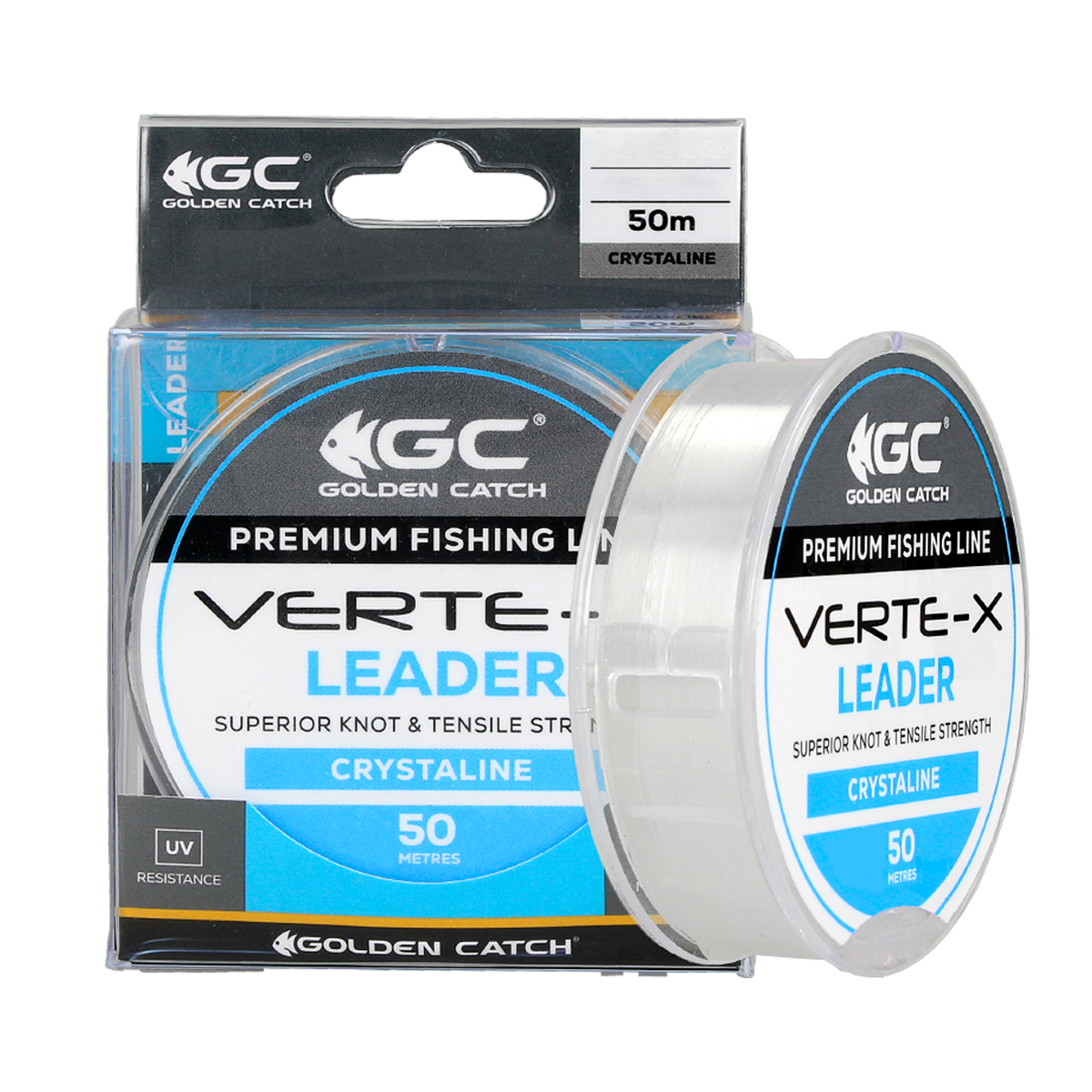 Golden Catch Nylon Line Verte-X Leader 50m Crystaline 0.090mm
