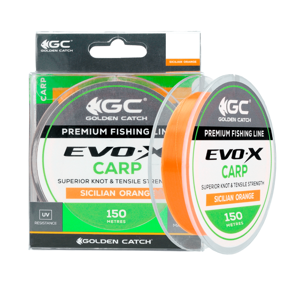 Golden Catch Nylon Line EVO-X Carp 150m Sicilian Orange 0.261mm