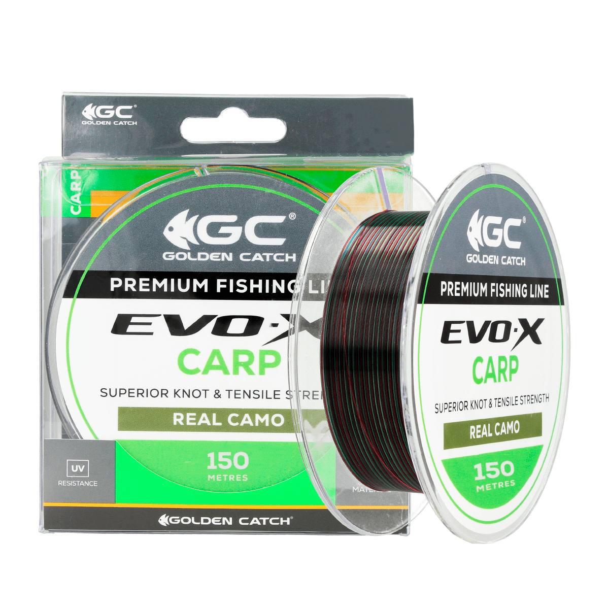 Golden Catch Nylon Line EVO-X Carp 150m Real Camo 0.370mm