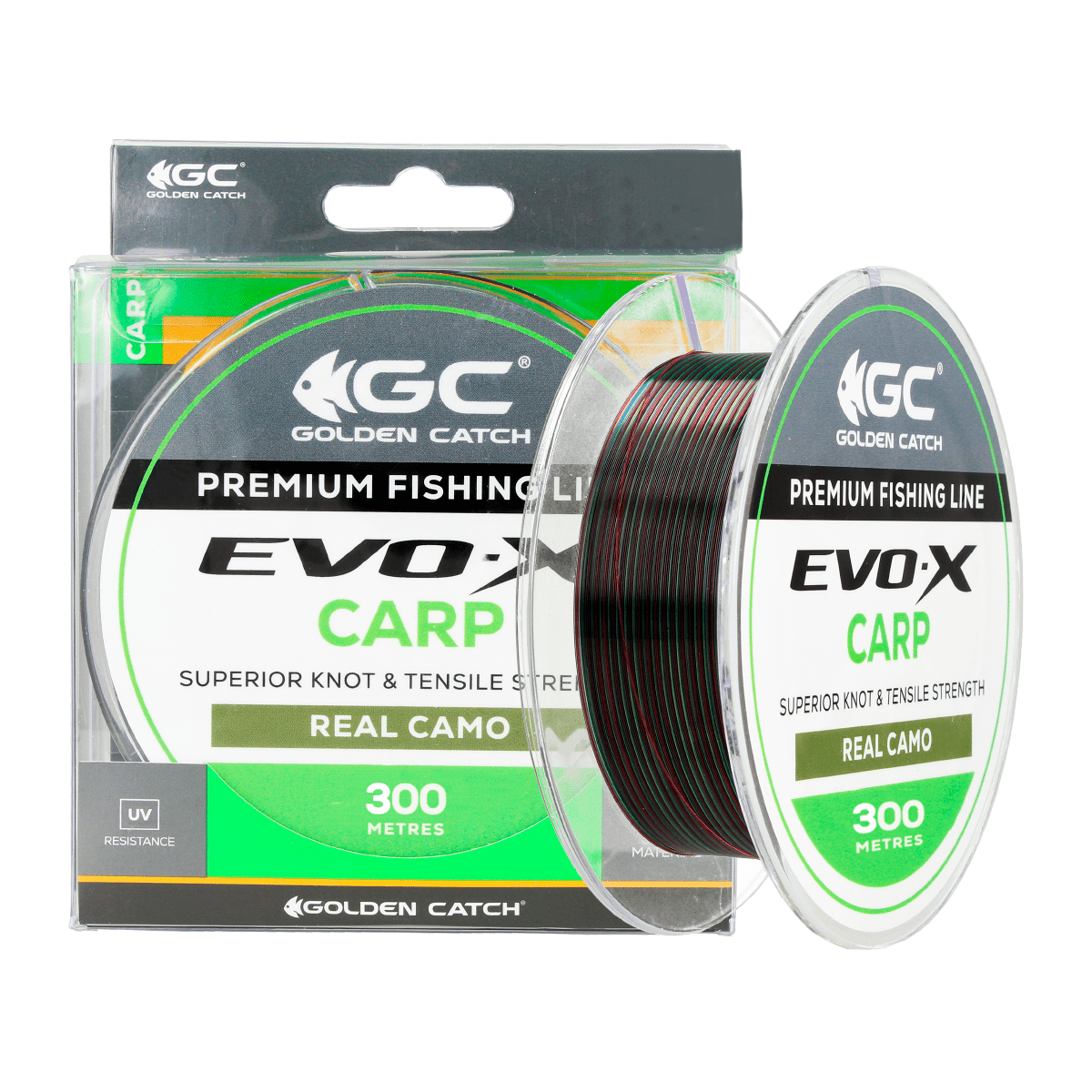 Golden Catch Nylon Line EVO-X Carp 300m Real Camo 0.286mm