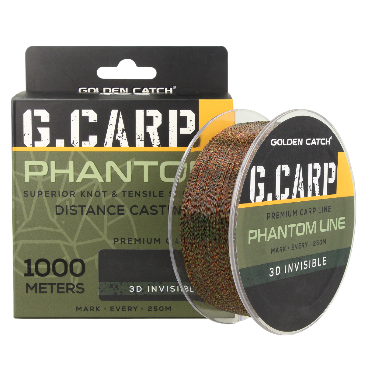 Golden Catch G.Carp Nylon Line Phantom 1000m 3D Invisible Neon 0.34mm