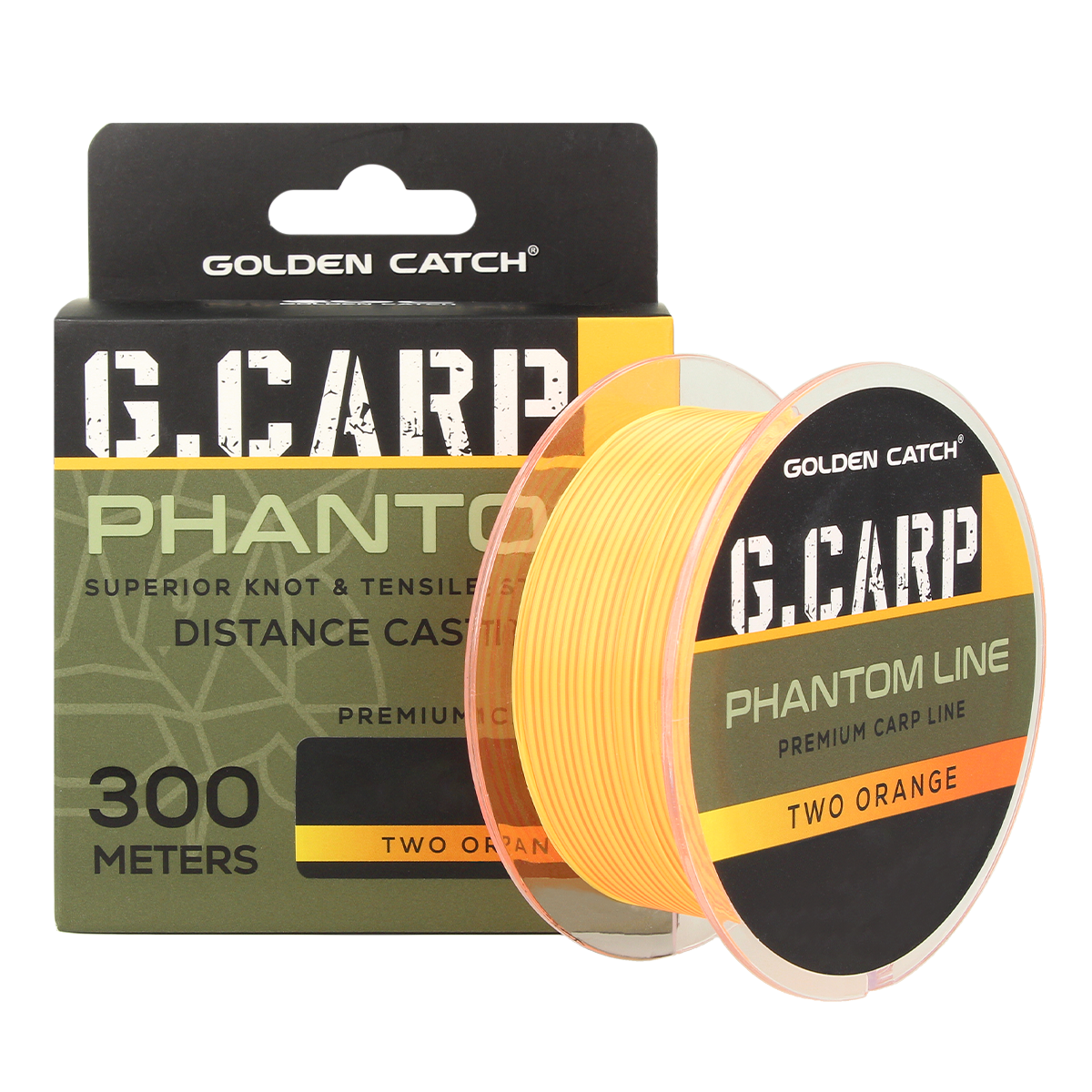 Golden Catch G.Carp Nylon Line Phantom 300m Two Orange Neon 0.28mm