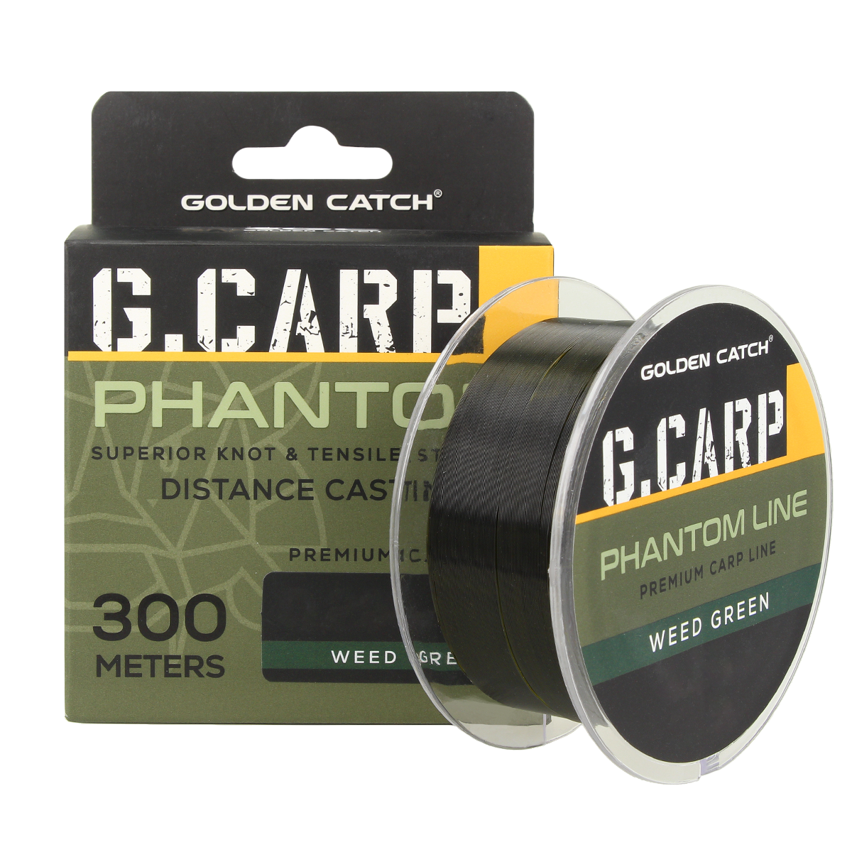 Golden Catch G.Carp Nylon Line Phantom 300m Weed Green 0.34mm