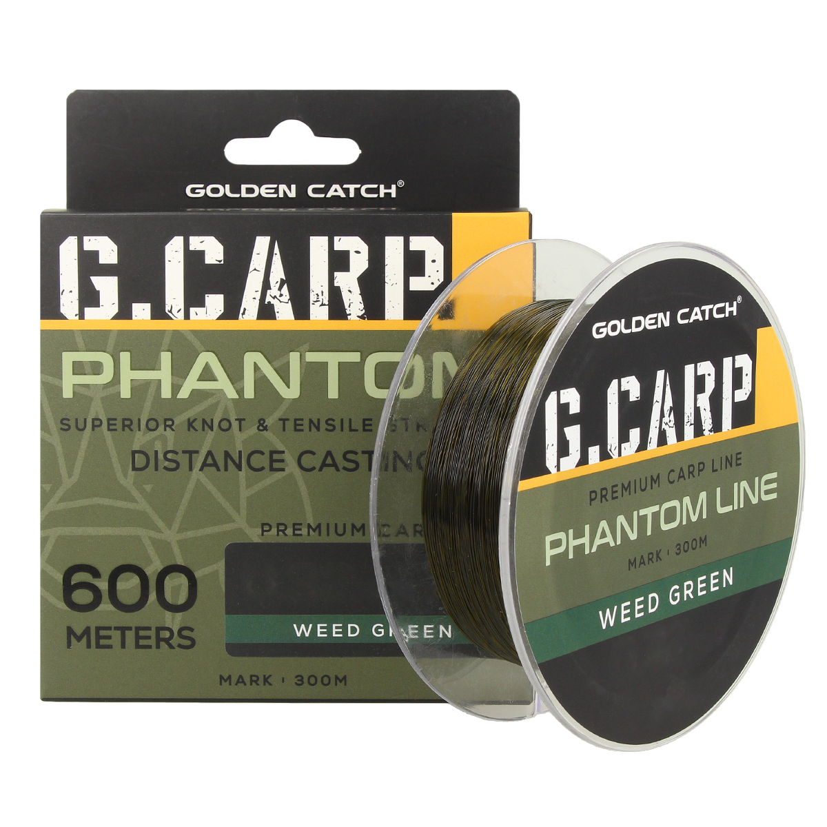Golden Catch G.Carp Nylon Line Phantom 600m Weed Green 0.34mm