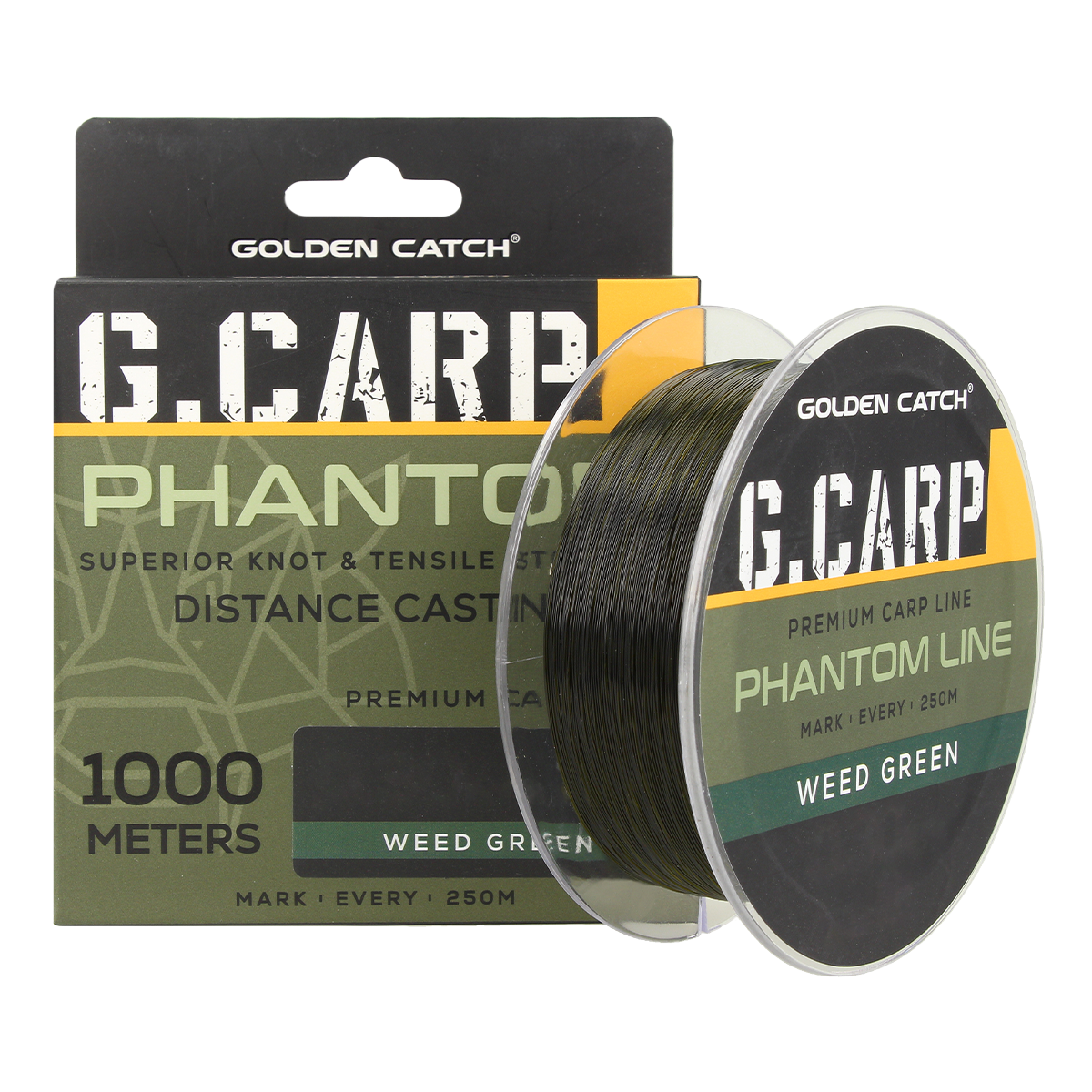 Golden Catch G.Carp Nylon Line Phantom 1000m Weed Green 0.34mm