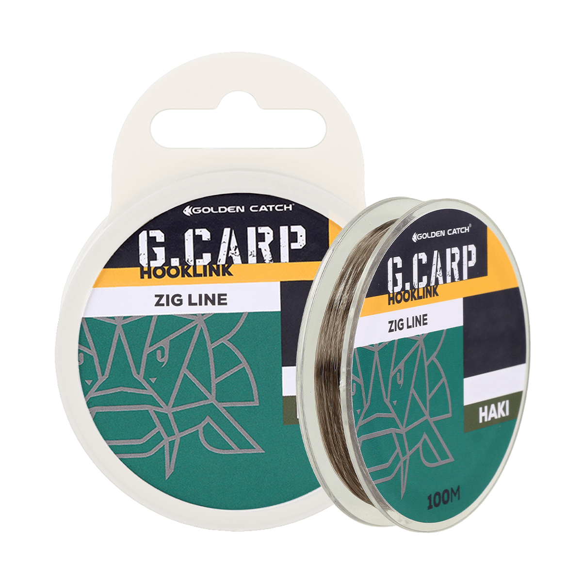 Golden Catch G.Carp Leader Material Zig Rig Zig Line 100m 0.28mm 6.1kg Khaki