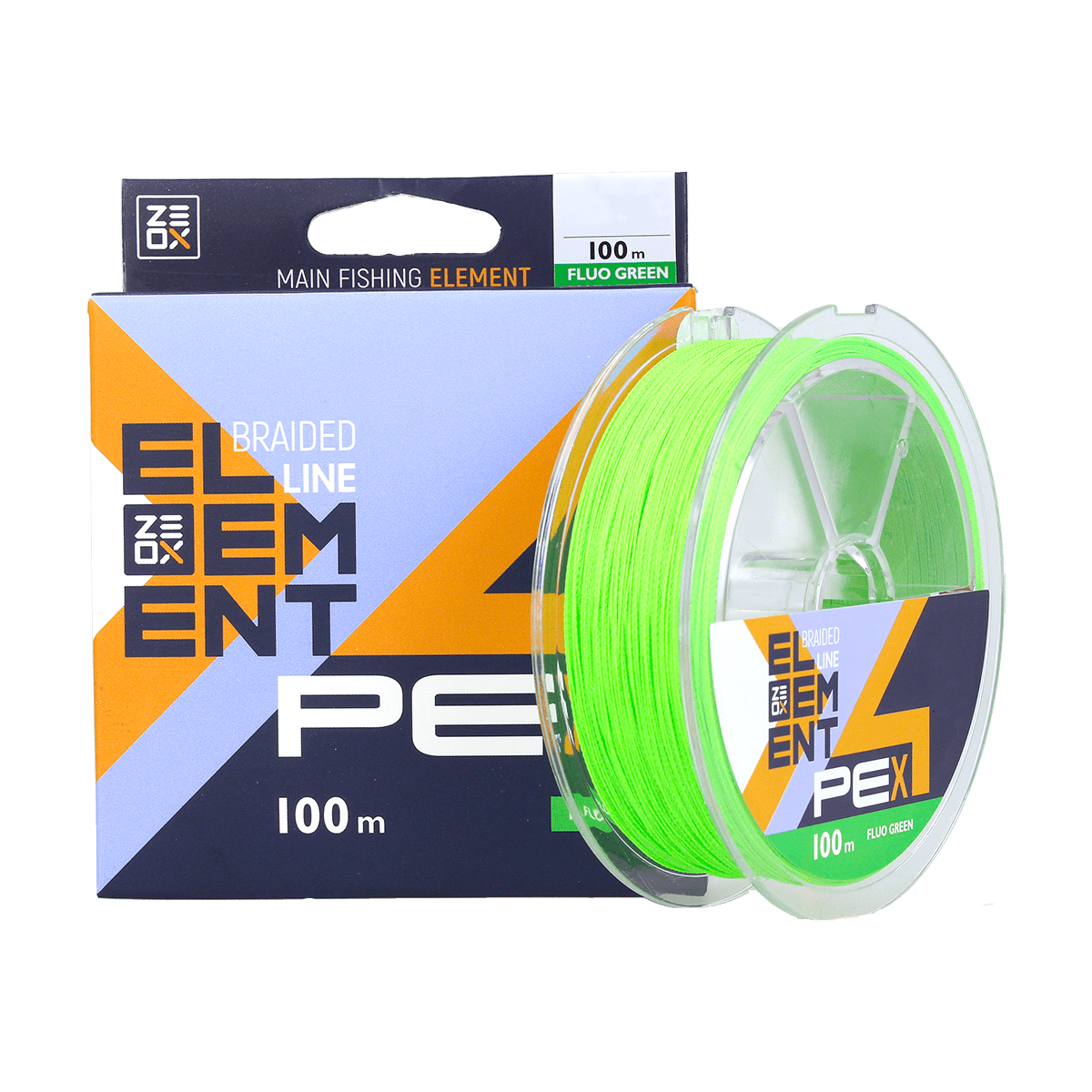 ZEOX Braided Line Element PE X4 100m Fluo Green #2.5