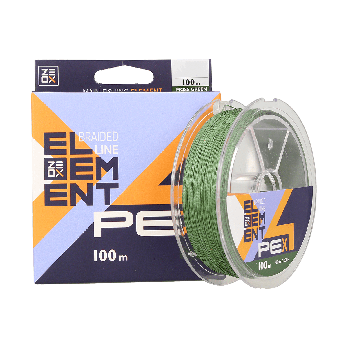 ZEOX Braided Line Element PE X4 100m Moss Green #1.2