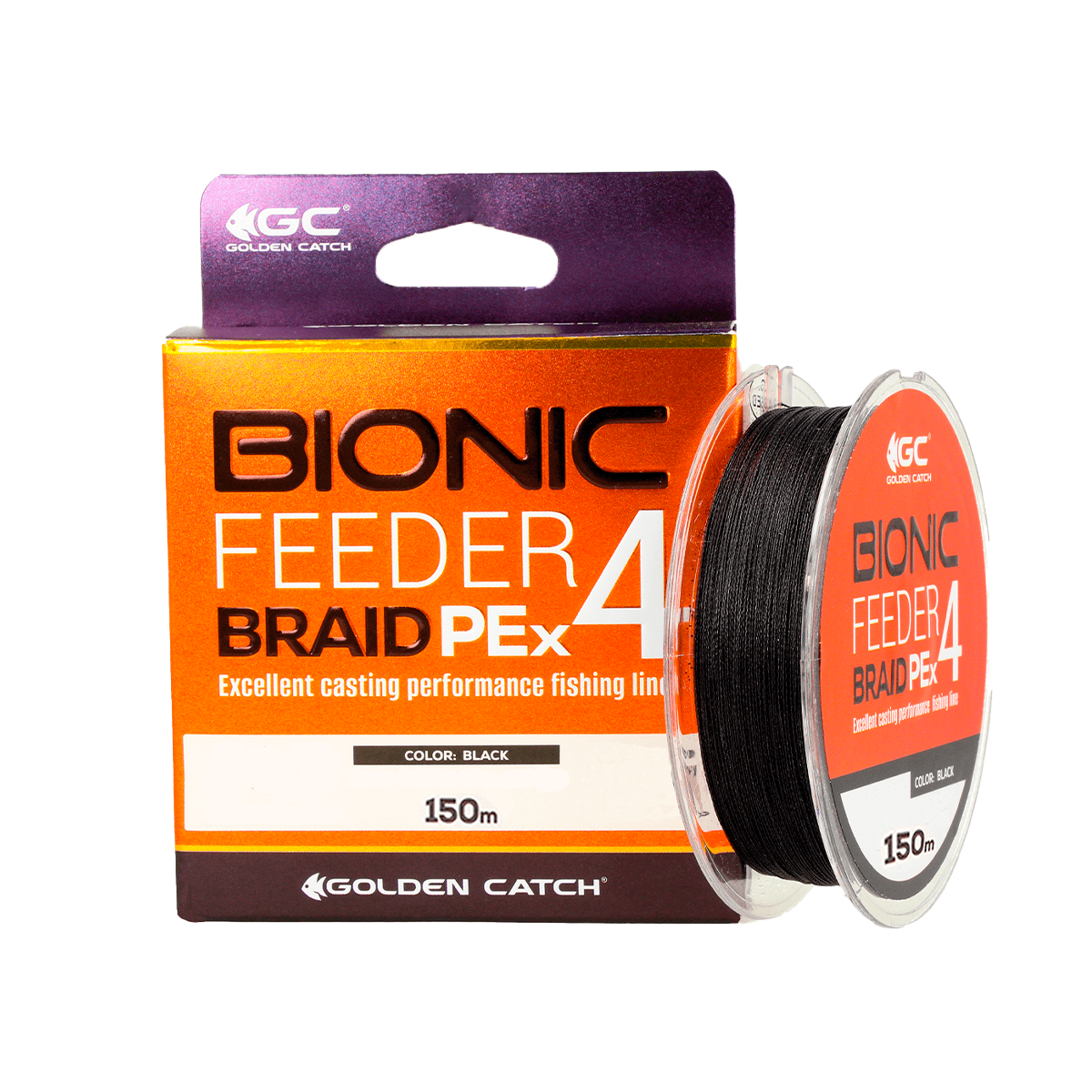 Golden Catch Braided Line Bionic Feeder PE X4 150m Black #1.0