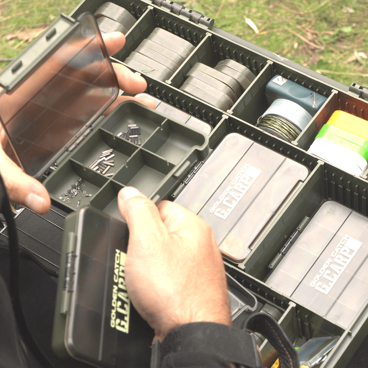full carp tackle box Cavy Fishing Waterproof Terminal  Airtight Lure & Storage 1 includes a main box (27 x 19 x 7 cm) Fishing Equipment Ngt Terminal Tackle