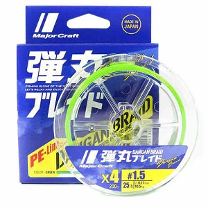 Шнур Major Craft Bullet Braid X4 150м #0.8 Green