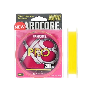 Шнур Duel Hardcore X8 Pro 200м PE0.8 16lb Yellow