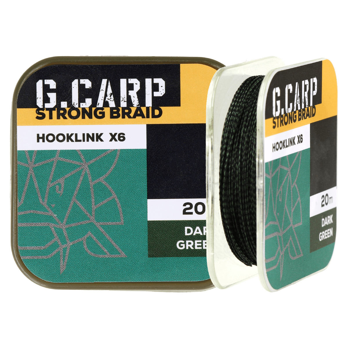 Golden Catch G.Carp Strong Braid Hooklink X6 20m 25lb Dark Green