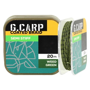 Повідковий матеріал в обплетенні GC G.Carp Coated Braid Semi Stiff 20м 15lb Weed Green