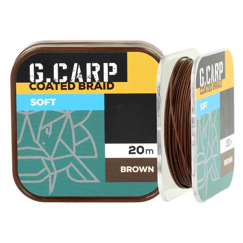 Повідковий матеріал  в обплетенні GC G.Carp Coated Braid Soft 20м 35lb Brown