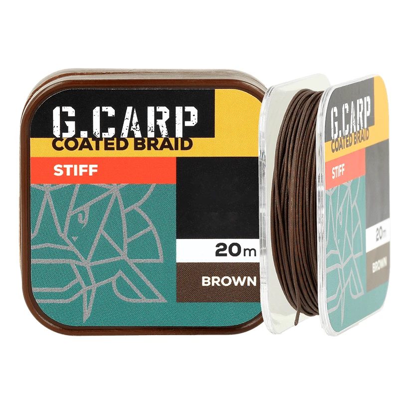 Повідковий матеріал в обплетенні GC G.Carp Coated Braid Stiff 20м 35lb Brown