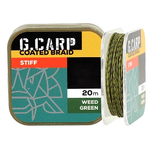 Повідковий матеріал в обплетенні GC G.Carp Coated Braid Stiff 20м 25lb Weed Green