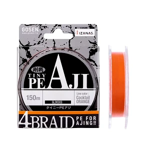Шнур Gosen Tiny PE Aji 150м #0.25 6lb Orange