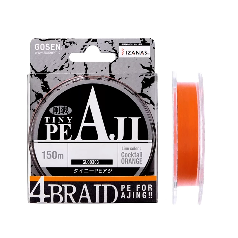 Шнур Gosen Tiny PE Aji 150м #0.4 10lb Orange