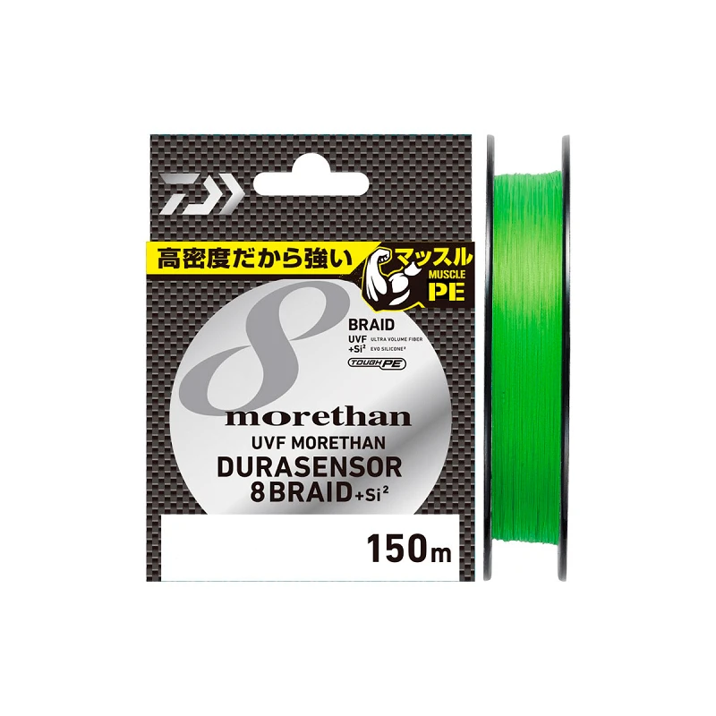 Шнур Daiwa UVF Morethan Dura Sensor X8 + Si2 150м #1.2 Lime Green