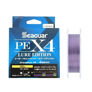 Шнур Seaguar PE X4 150м Lure Edition #0.25 4.9lb Purle