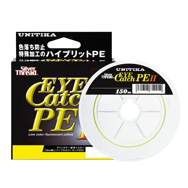 Шнур Unitika Silver Thread Eye Catch PE ll 150м Fluorescent Yellow #0.2 2lb