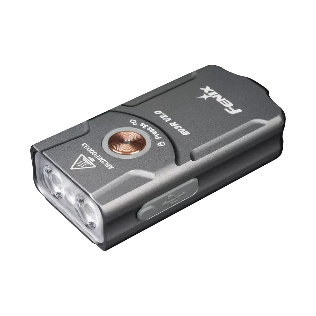 Ліхтар наключний Fenix E03R V2.0 сірий