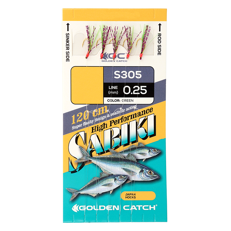 Golden Catch Aji Sabiki S305 №8 Green(5 hooks)