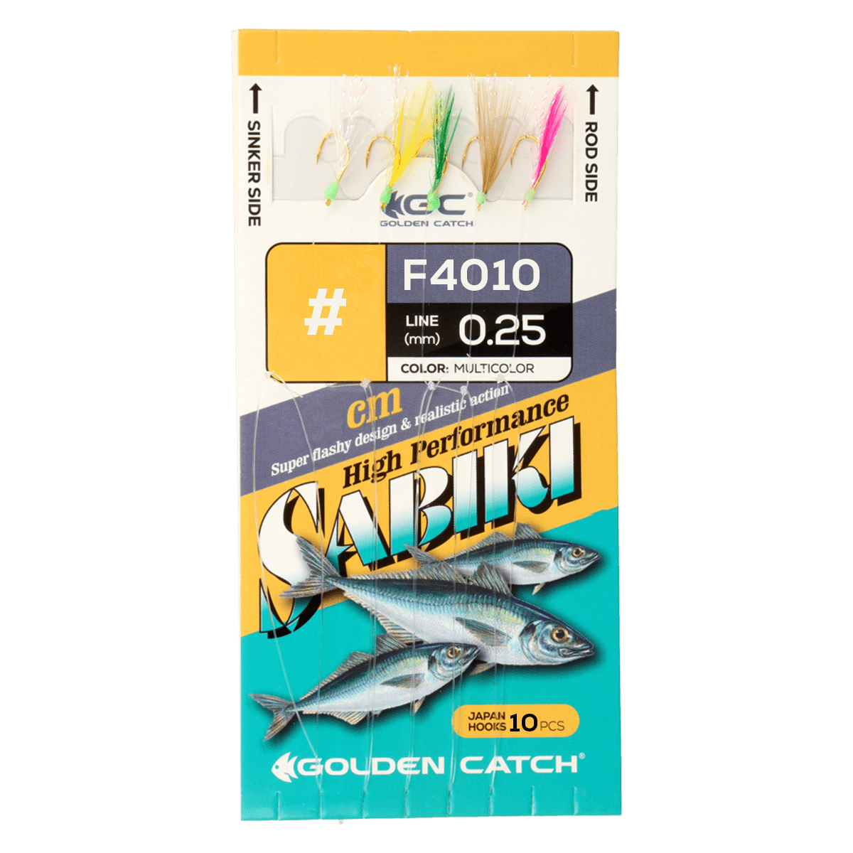Golden Catch Aji Sabiki F4010 №6 Multicolor(10 hooks)