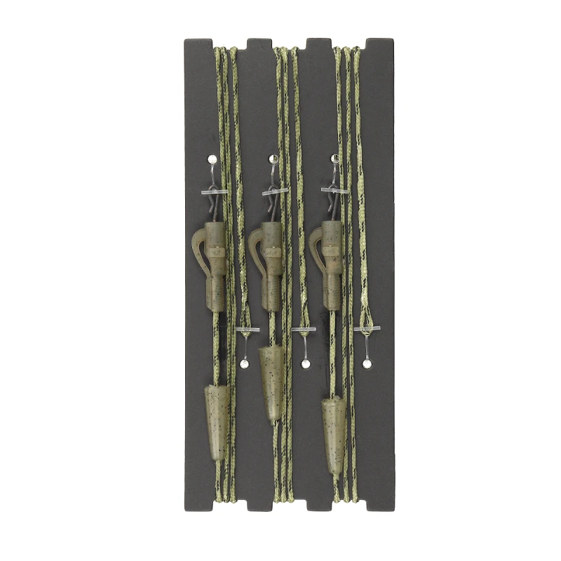 Оснастка карповая GC G.Carp Leadcore Safety Clip Leader 75см 50lb (3шт) Caмo Green - Фото №1