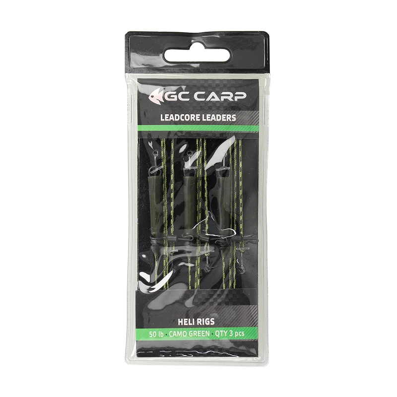 Оснастка карповая GC Heli Rigs 75см 50lb(3шт)Caмo Green - Фото №1