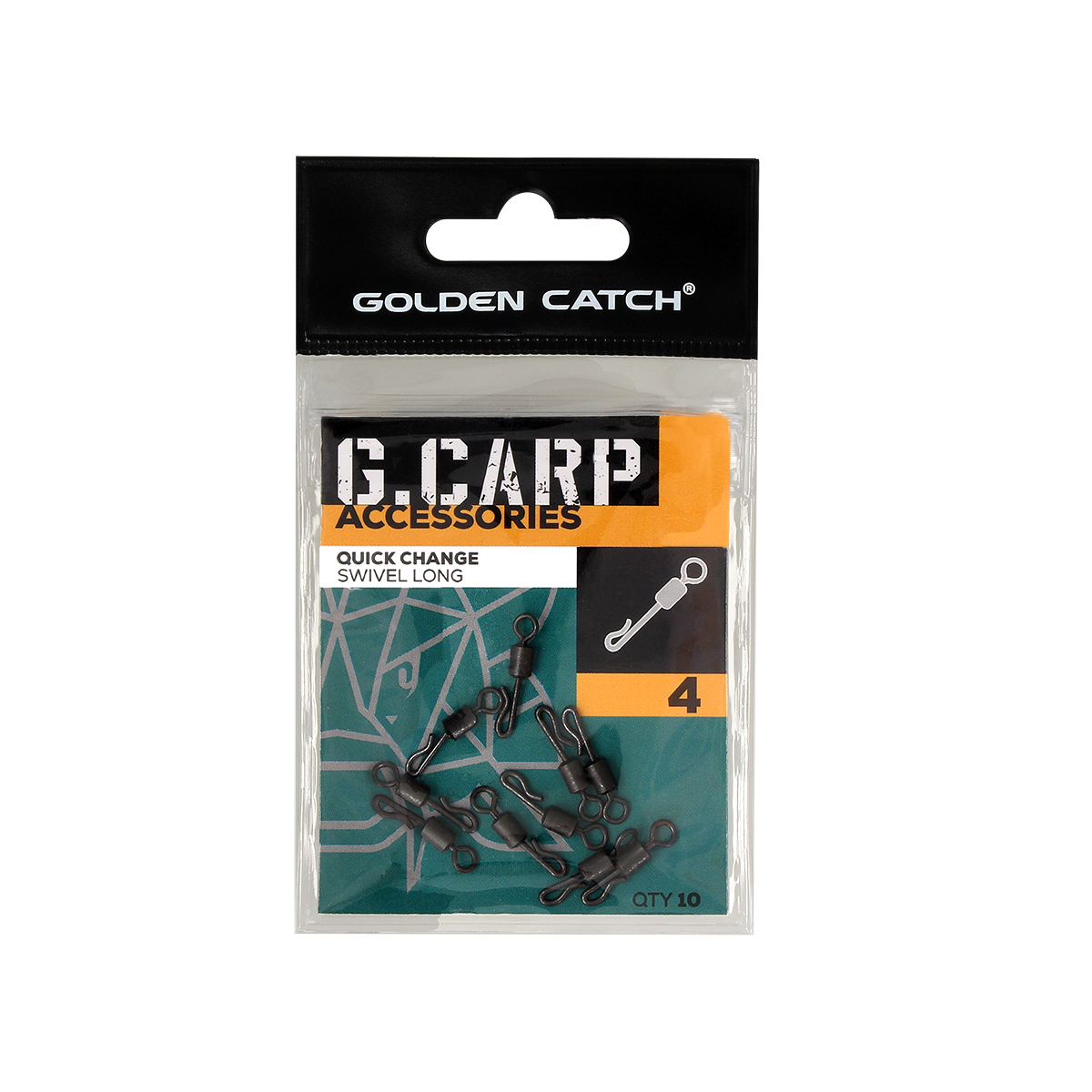 Вертлюг GC G.Carp Quick Change Swivel Long №4 (10шт) - Фото №2