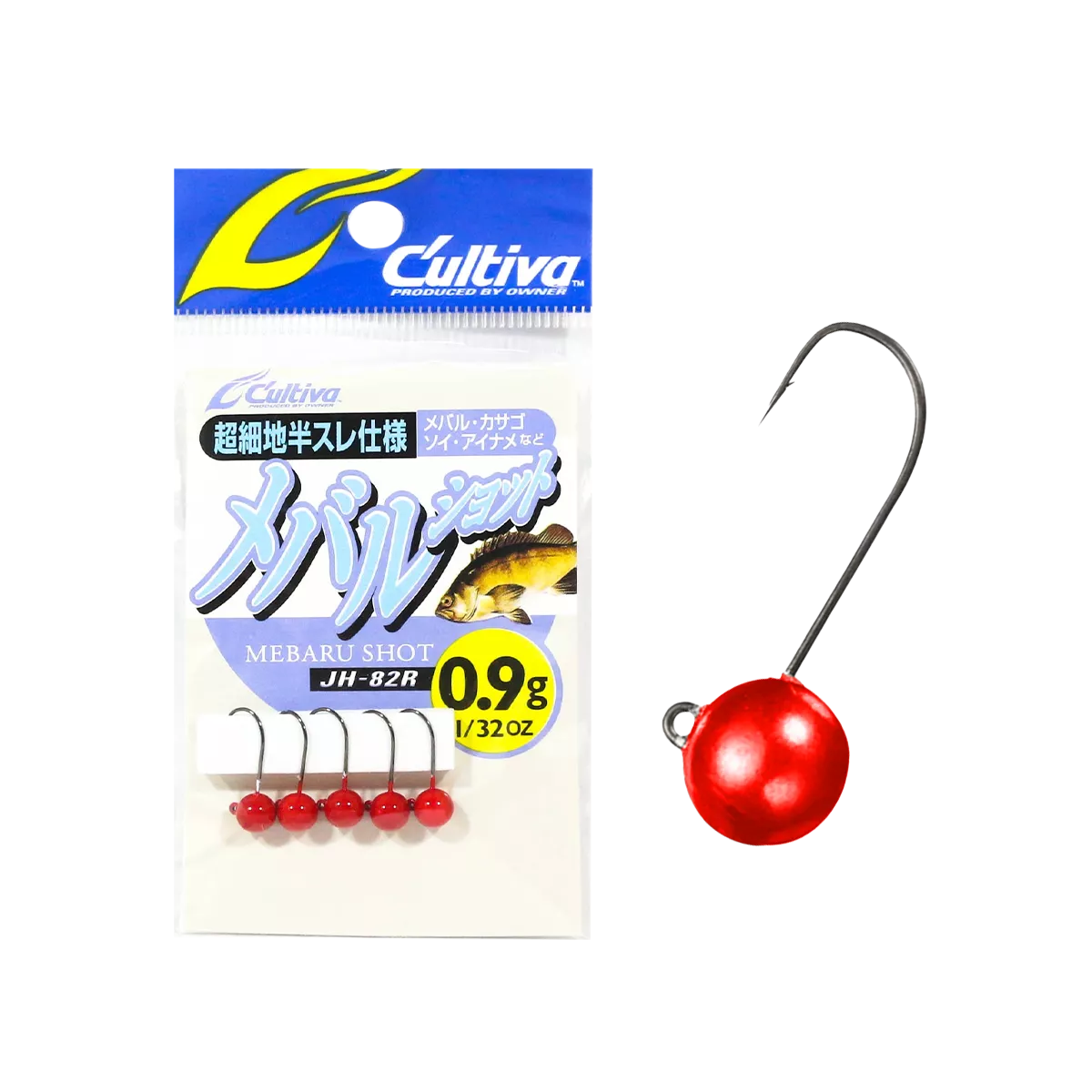 Джиг-голівка Owner Mebaru Shot JH-82R 0.9г(5шт)Red