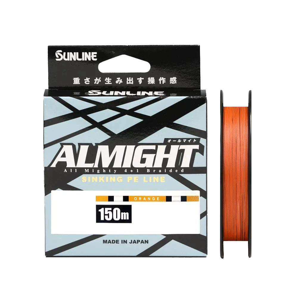 Шнур Sunline Almight Sinking PE X4 +1 150м #0.4 7.2lb Orange