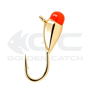 Мормышка вольфрамовая GC N-Ice Капля с бусиной 2.5мм 0.25г Gold/Red Glow (5шт)